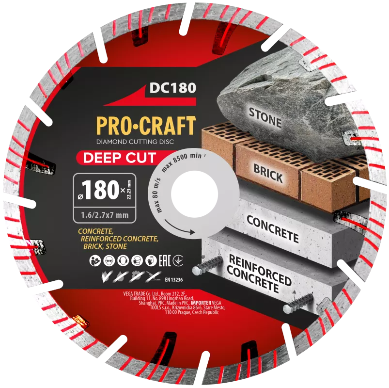 Diamantový řezný kotouč Deep Cut DC180 Procraft