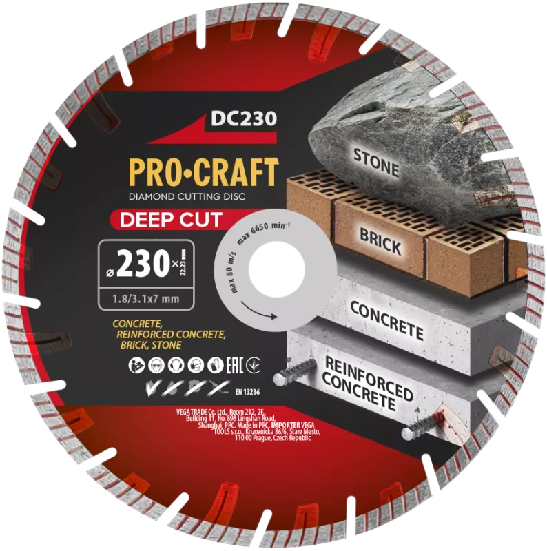 Diamantový řezný kotouč Deep Cut DC230 Procraft