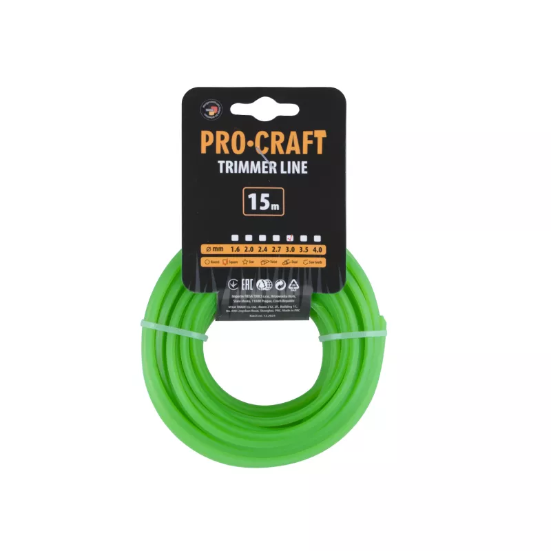 Struna žací (3mm) (15m) čtverec KV-3/15 Procraft