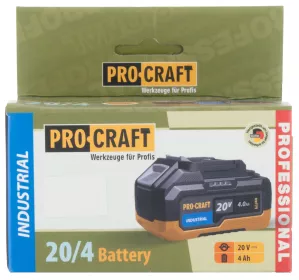 Baterie akumulátorová 20V Li-ion, 4000mAh 20/4 Industrial Procraft