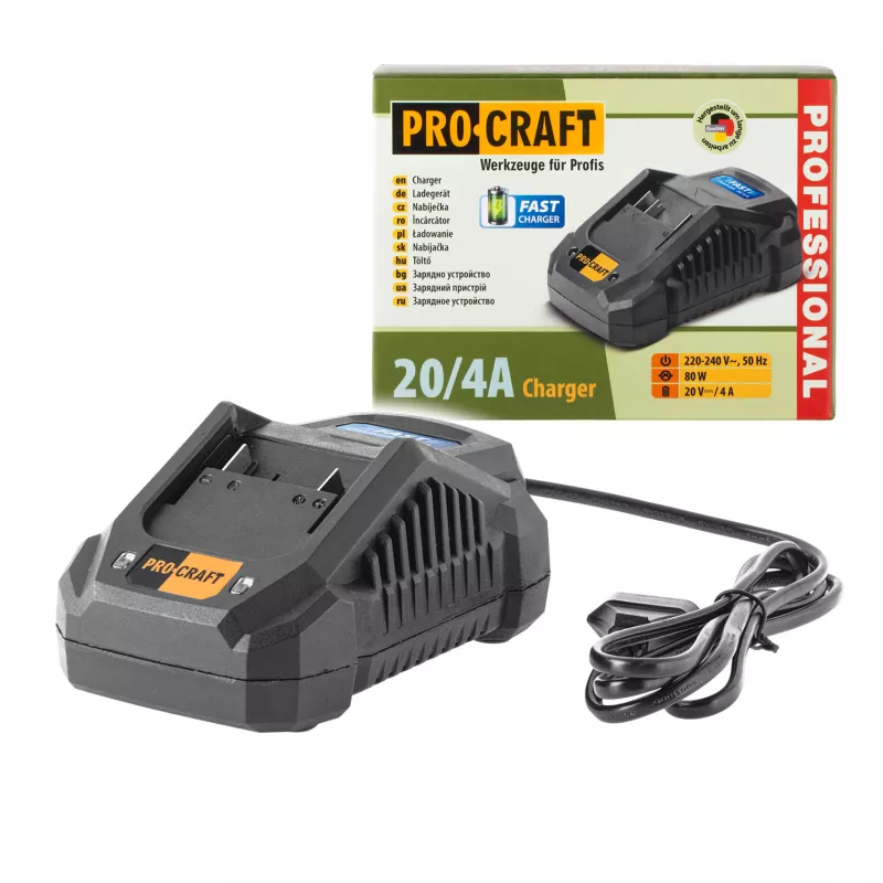 Nabíječka pro 20V Li-ion baterie 20/4А Fast Charge | 20/4A Procraft
