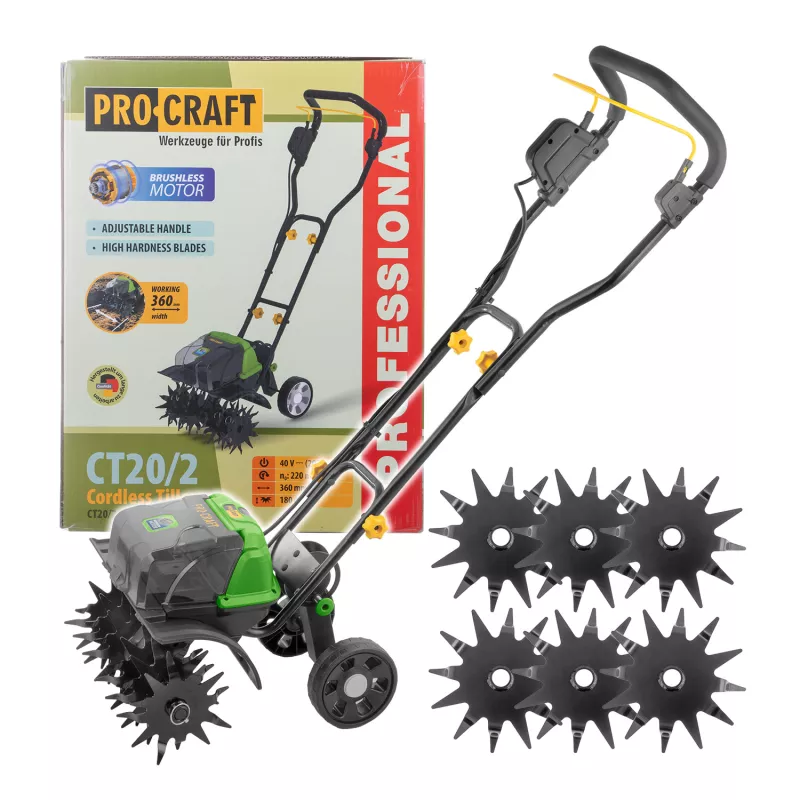 Aku kultivátor CT20/2 bb (bez baterie a nabíječky) Procraft