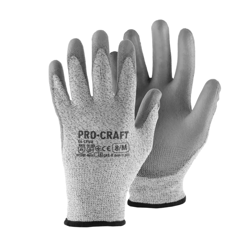 Pracovní rukavice polyuretanové odolné proti proříznutí, XL GL-CPU10 Procraft