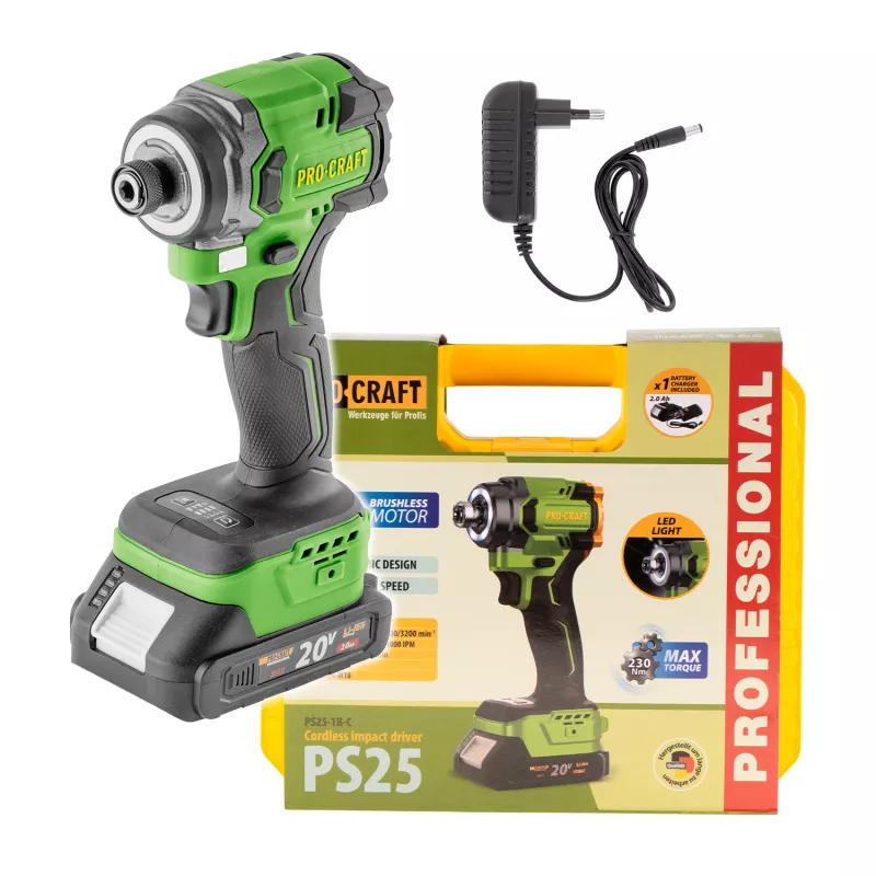 Aku rázový utahovák PS25 | PS25-1B-C Procraft