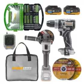 Sada aku úhlová bruska Industrial AG125A bb a vrtací šroubovák Industrial CD20Abb | SAG125A bb/CD20Abb/BI500