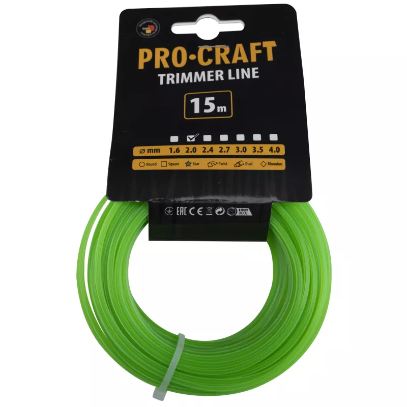 Struna (2mm) (15 m) hvězda pro křovinořez ZI-2/15 Procraft