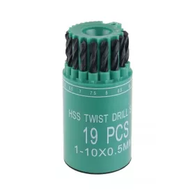 Sada HSS vrtáků 1-10mm (po 0.5mm) 19ks válec-plast 20315