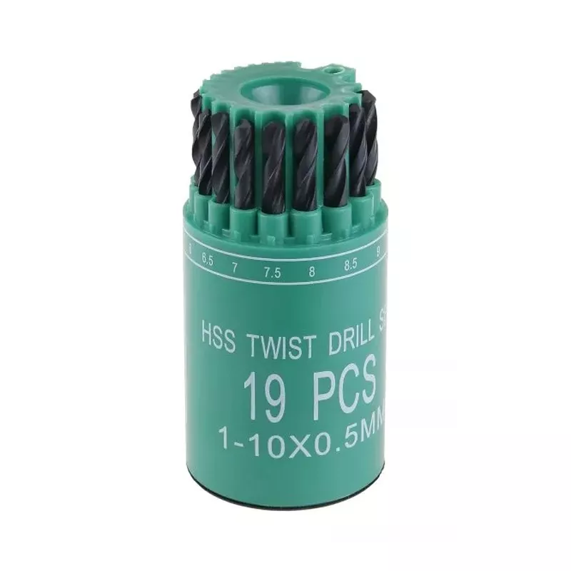 Sada HSS vrtáků 1-10mm (po 0.5mm) 19ks válec-plast 20315 Levior
