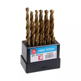 Sada HSS TITAN vrtáků 1-10mm (po 0.5mm) 19ks plast 20320