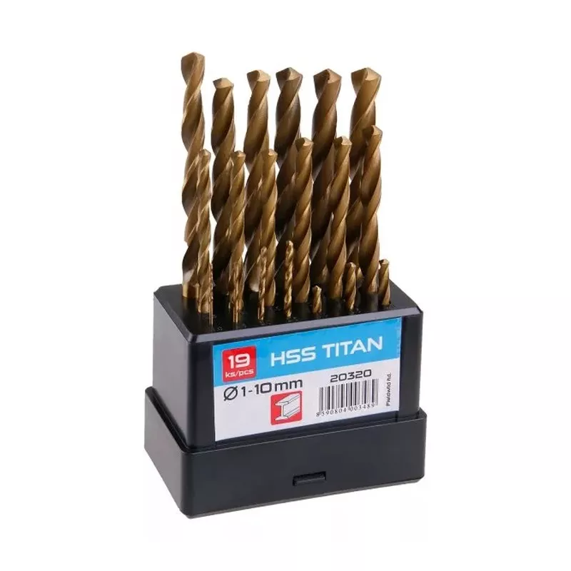 Sada HSS TITAN vrtáků 1-10mm (po 0.5mm) 19ks plast 20320 Levior