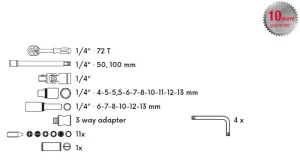 Gola sada FESTA CrV 36ks 1/4"