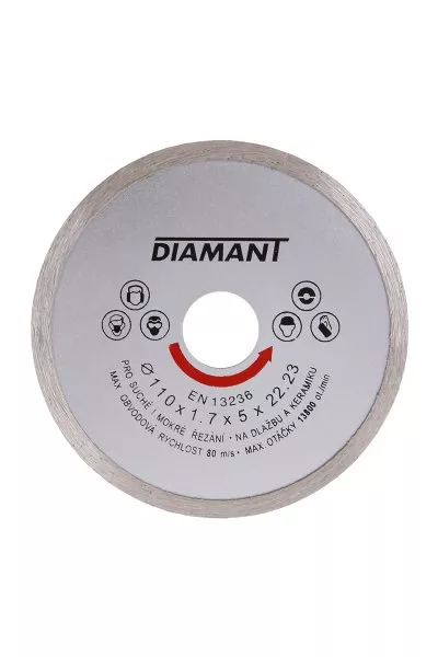 Kotouč diamantový DIAMANT 110x1.7x22.2mm plný 21010