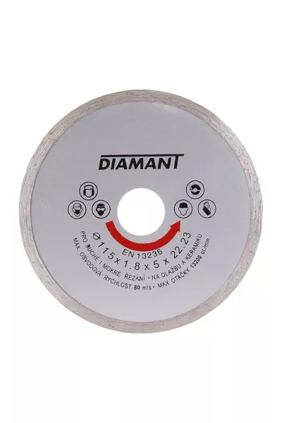 Kotouč diamantový DIAMANT 115x1.8x22.2mm plný 21011