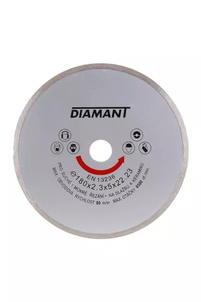 Kotouč diamantový DIAMANT 180x2.3x22.2mm plný 21018