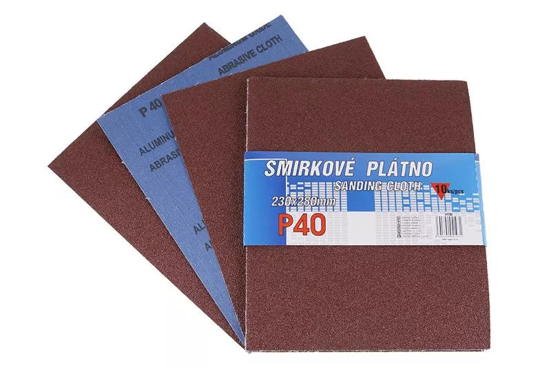 Plátno smirkové 230x280mm P40 10ks 21732 LEVIOR