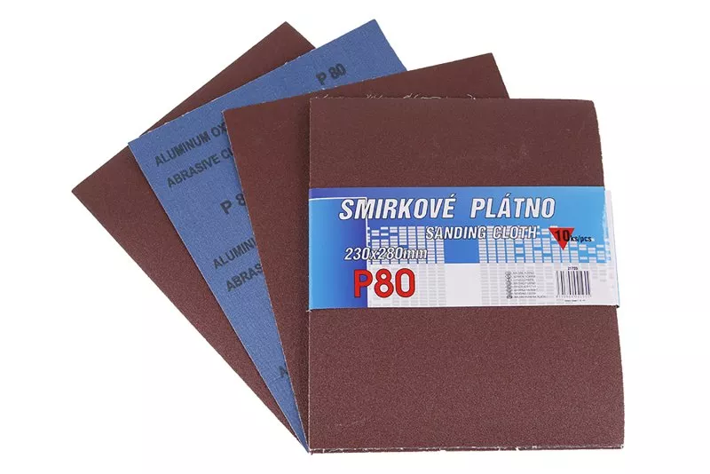 Plátno smirkové 230x280mm P80 10ks 21735 LEVIOR