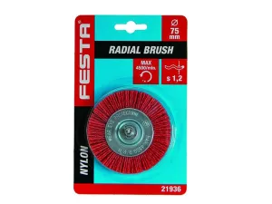 Kartáč rotační radiální FESTA nylon 75mm stopka 21936