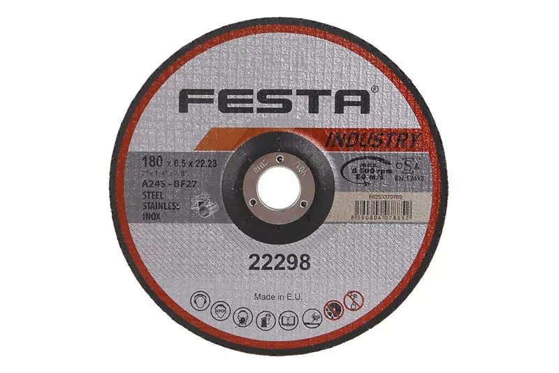 Kotouč brusný FESTA INDUSTRY na kov 180x6.5x22.2mm 22298.03