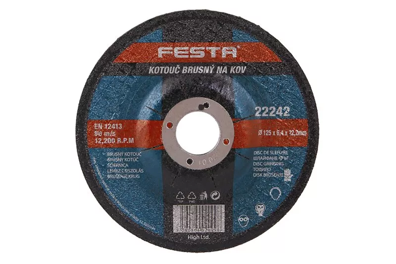 Kotouč brusný FESTA na kov 125x6.4x22.2mm 22242