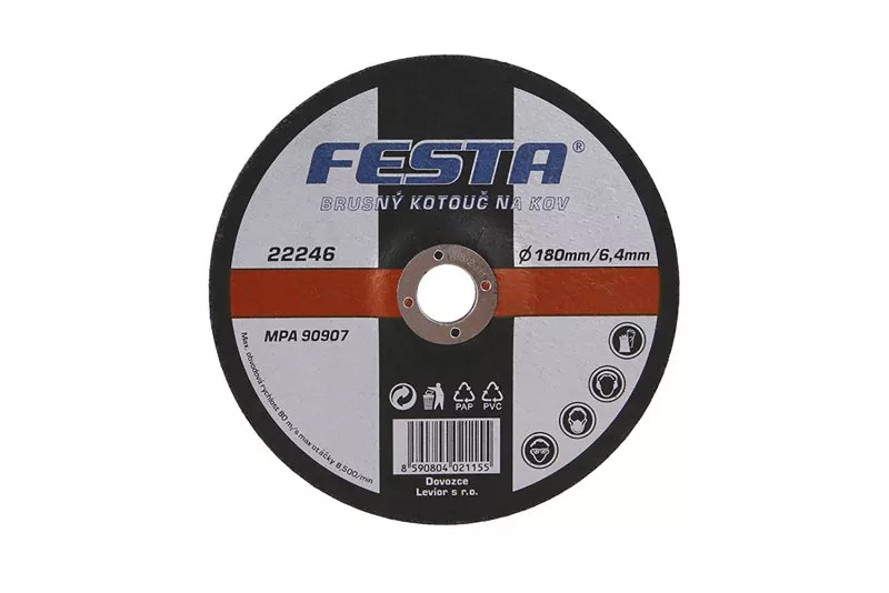 Kotouč brusný FESTA na kov 180x6.4x22.2mm 22246