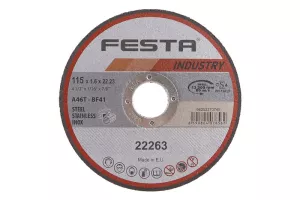 Kotouč řezný FESTA INDUSTRY na kov 115x1.6x22.2mm 22263