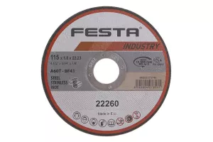 Kotouč řezný FESTA INDUSTRY na kov 115x1x22.2mm 22260