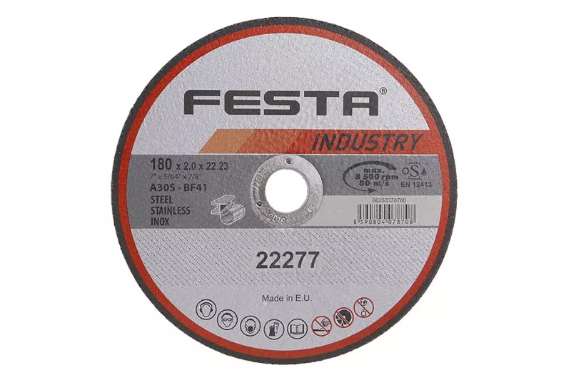 Kotouč řezný FESTA INDUSTRY na kov 180x2x22.2mm 22277