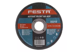 Kotouč řezný FESTA na kov 115x1.2x22.2mm22212