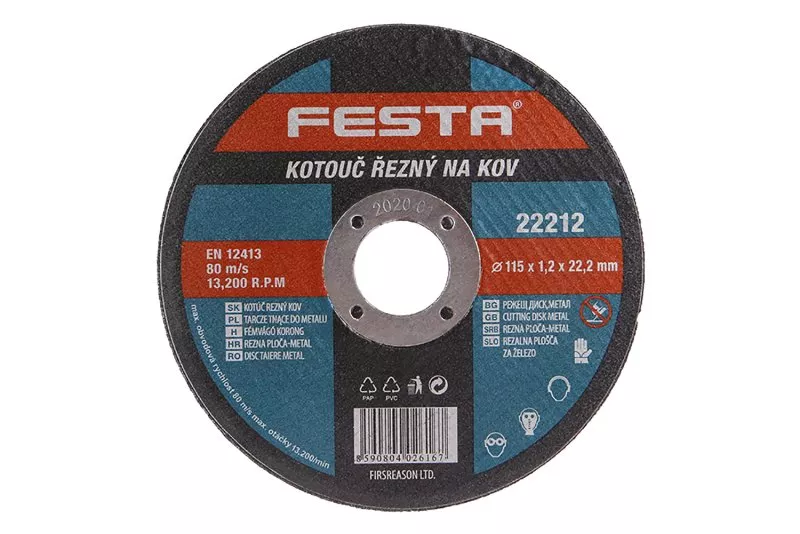 Kotouč řezný FESTA na kov 115x1.2x22.2mm22212