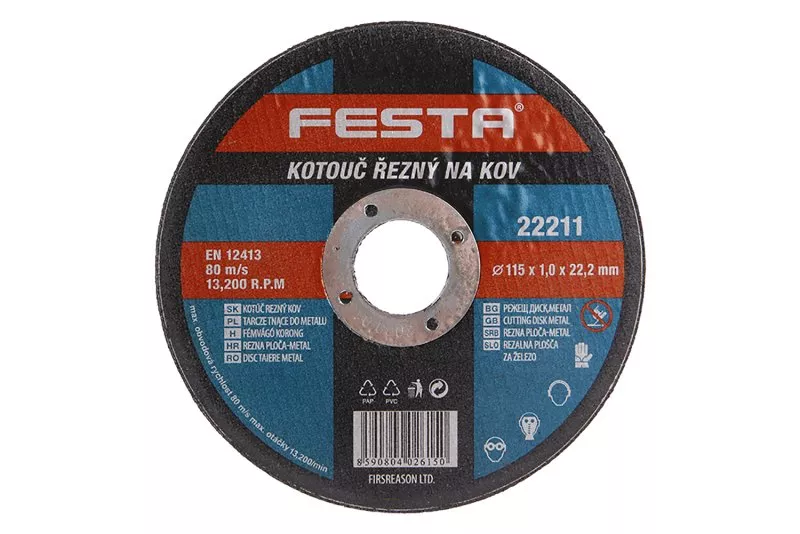 Kotouč řezný FESTA na kov 115x1x22.2mm 22211