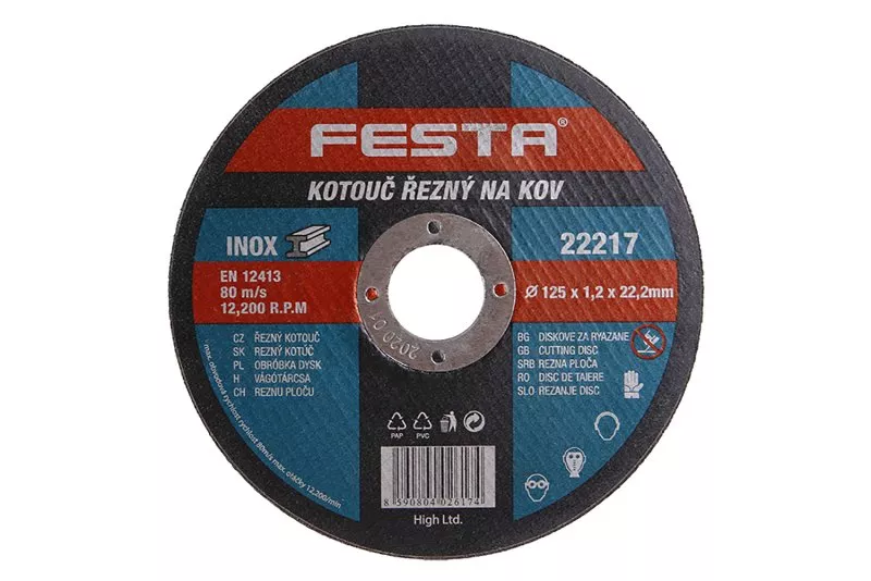 Kotouč řezný FESTA na kov 125x1.2x22.2mm 22217