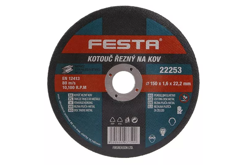 Kotouč řezný FESTA na kov 150x1.6x22.2mm 22253