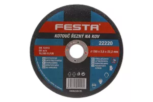 Kotouč řezný FESTA na kov 150x2.5x22.2mm 22220