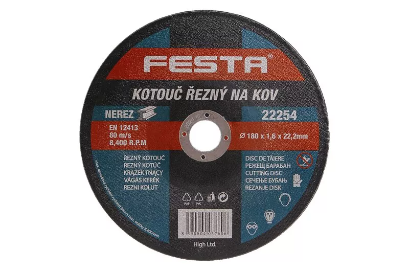 Kotouč řezný FESTA na kov 180x1.6x22.2mm 22254