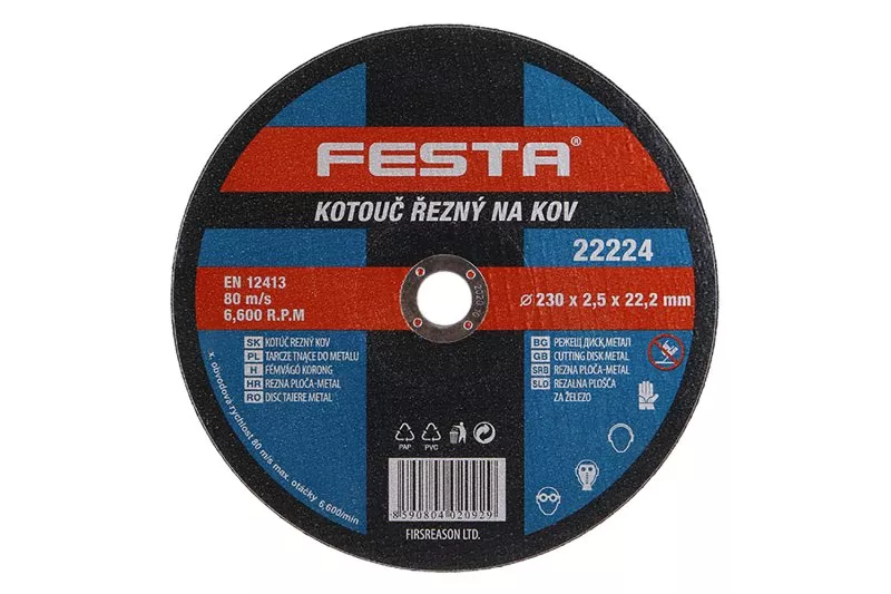 Kotouč řezný FESTA na kov 230x2.5x22.2mm 22224